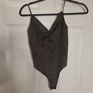 Anthropologie Gold and Black Sparkle Top